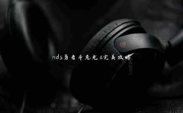 nds勇者斗恶龙6完美攻略