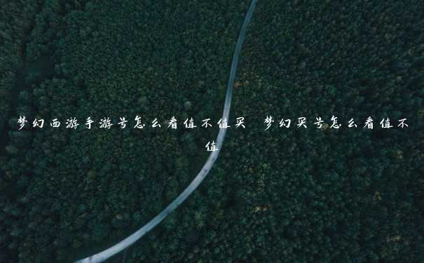 梦幻西游手游号怎么看值不值买 梦幻买号怎么看值不值 梦幻西游手游号怎么看值不值买 梦幻买号怎么看值不值