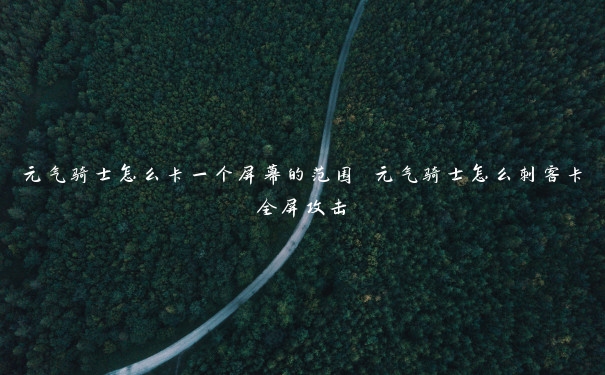 元气骑士怎么卡一个屏幕的范围 元气骑士怎么刺客卡全屏攻击