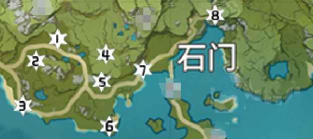 原神石门地区全岩神瞳位置分布图