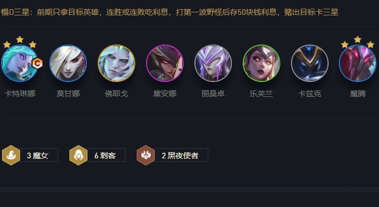云顶之弈6刺卡特阵容