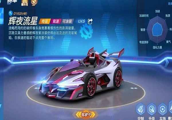 跑跑卡丁车手游中辉夜流星的颜值非常高